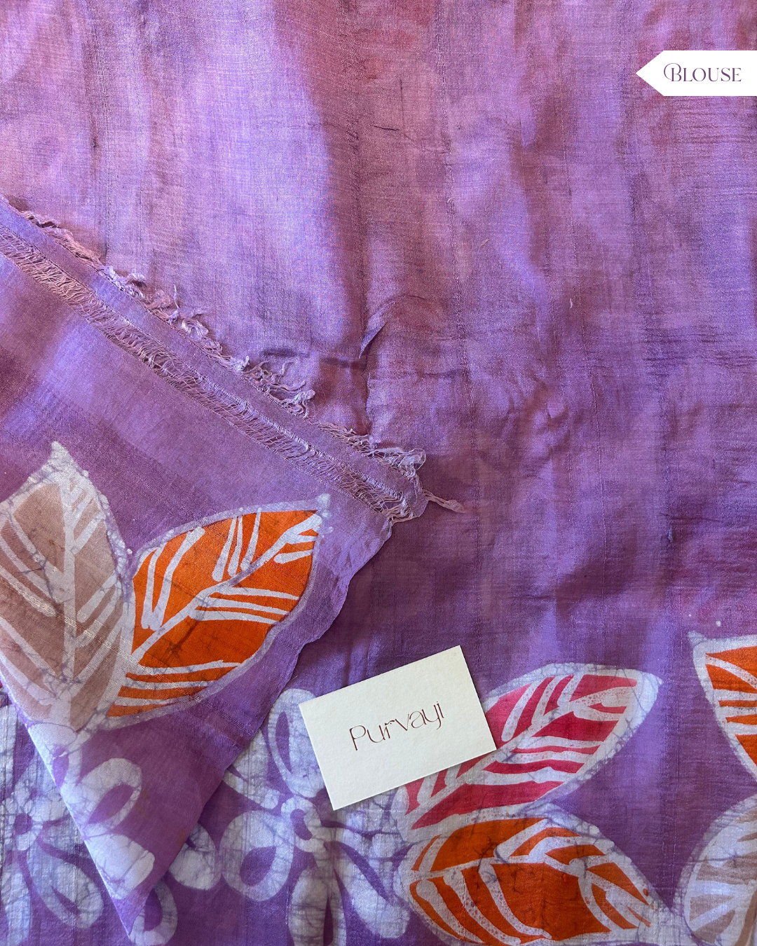 Mauve Hand-Painted Batik - Silk