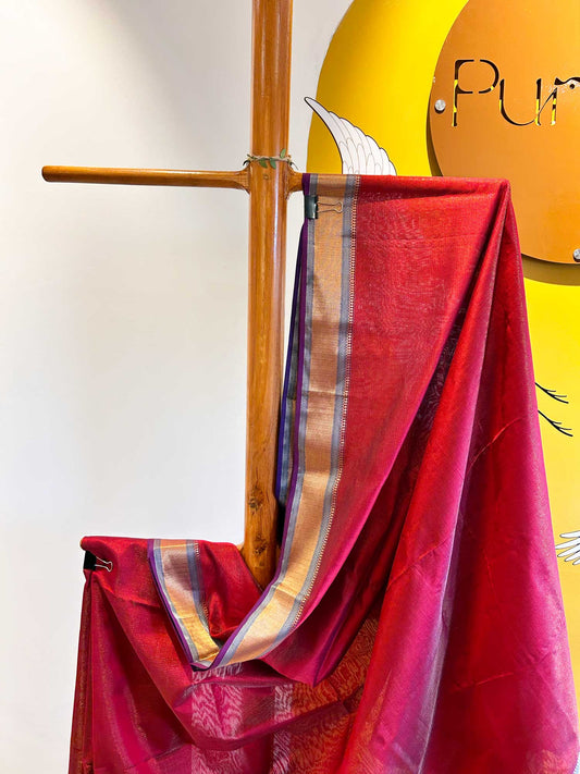 Red Purple Handwoven - Tissue Silk