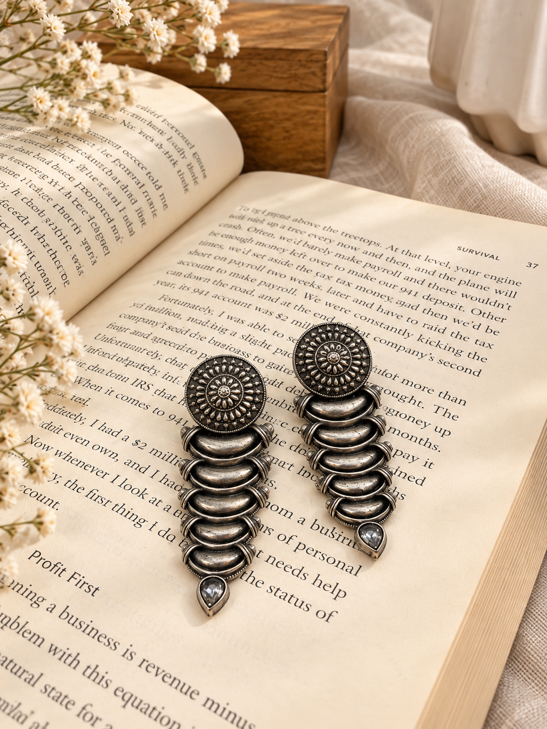 Heritage - Oxidised Silver Statement Earrings
