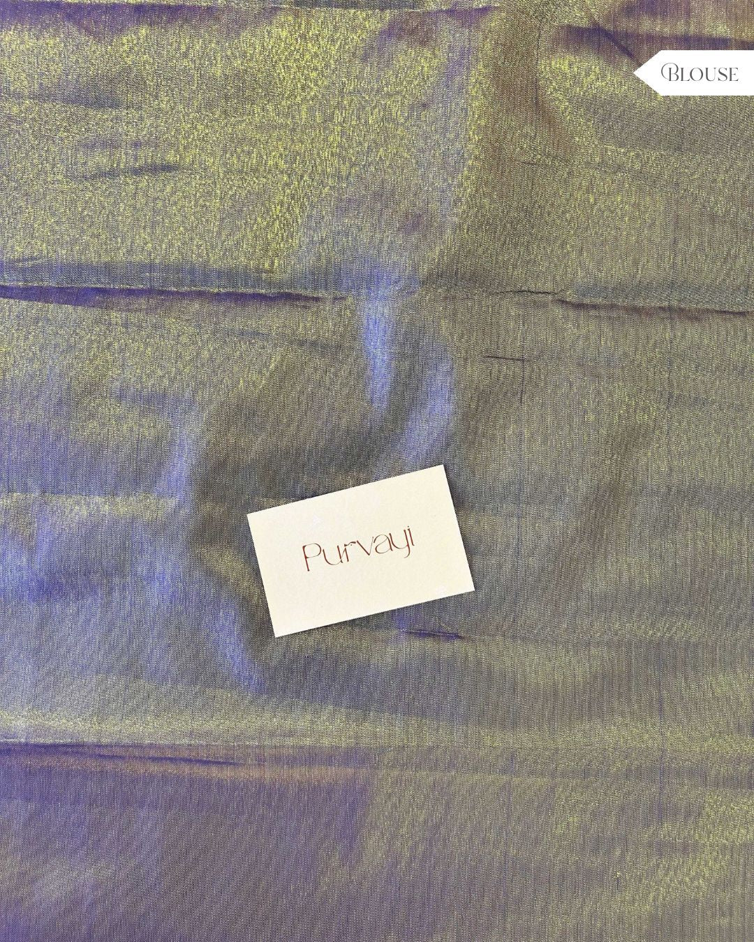 Olive Green Purple Rasipuram Silk Traditional Handloom Saree with Blue Contrast border