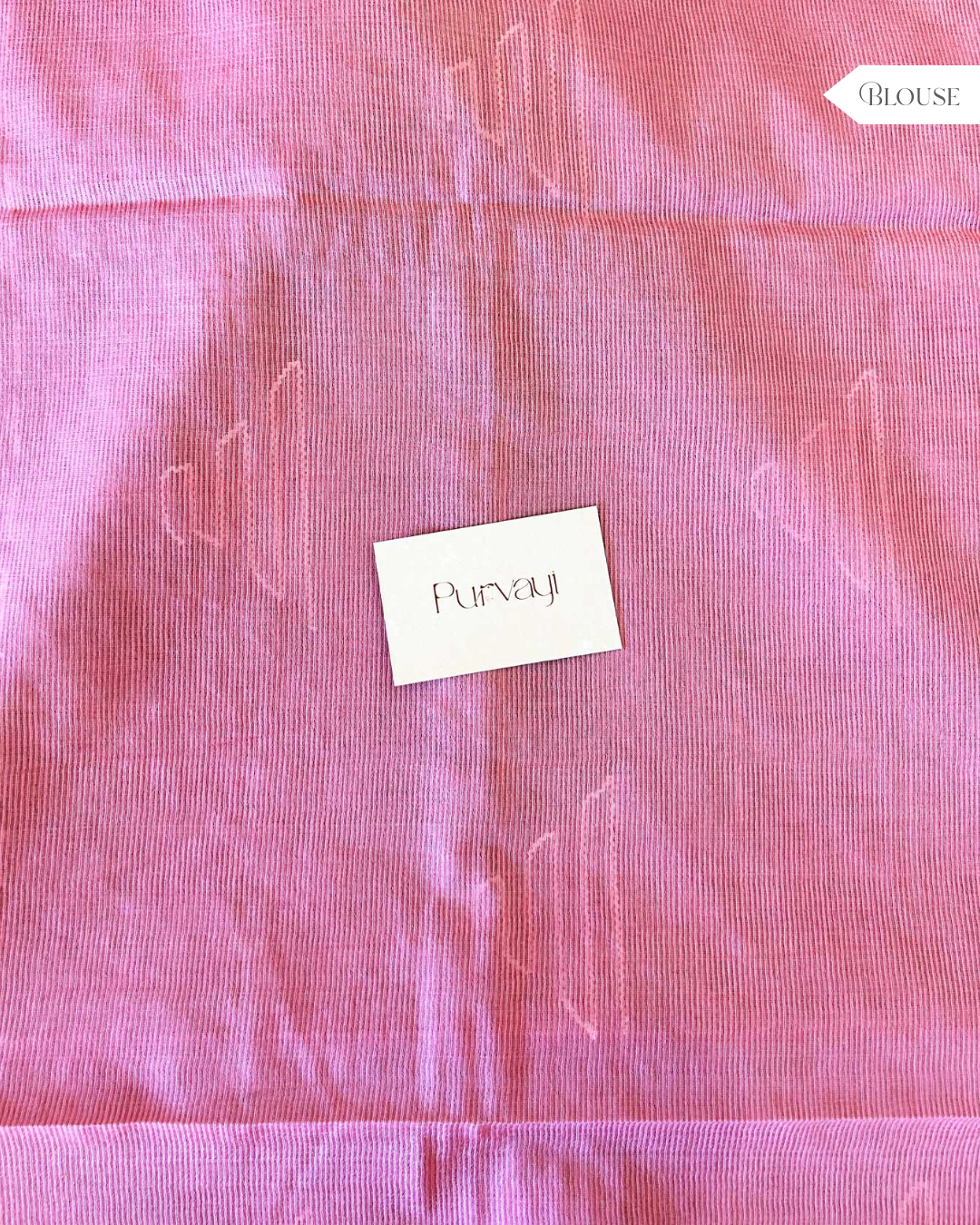 Parrot Green Saree with Threadwork and Contrast Baby Pink Pallu - Silk Cotton