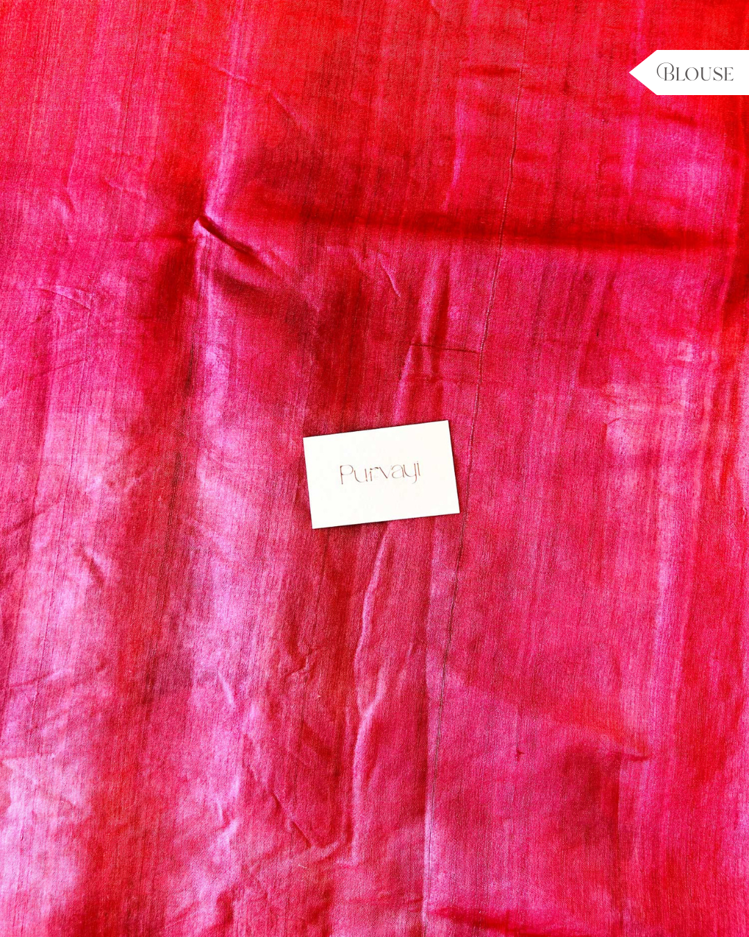 Handprinted Flower Motifs Copper Kalamkari Saree - Pure Tussar Silk