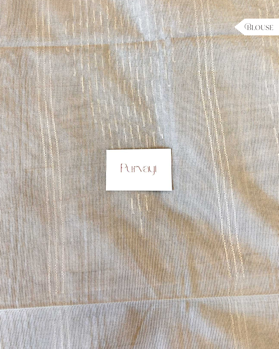 Denim Blue Saree with Threadwork and Contrast Grandma Gray Pallu - Silk Cotton