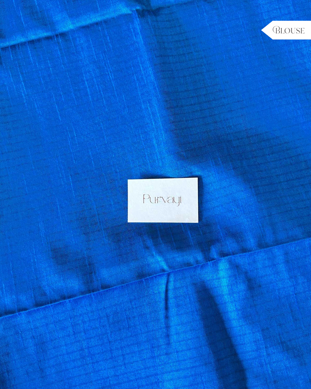 Maroon Saree with Contrast Royal Blue Pallu - Raw Silk