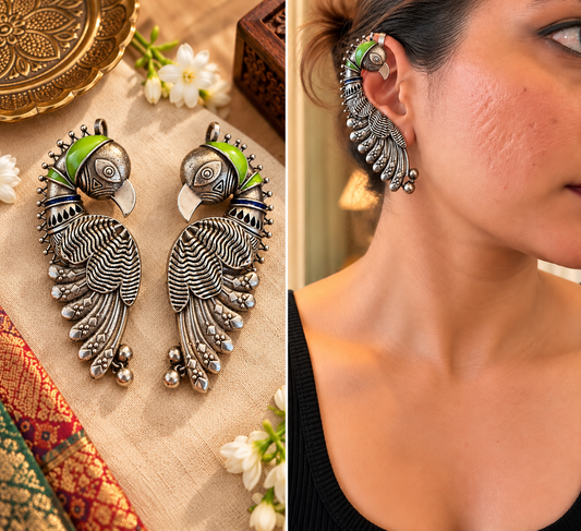 Morpankh - Peacock Ear Cuffs