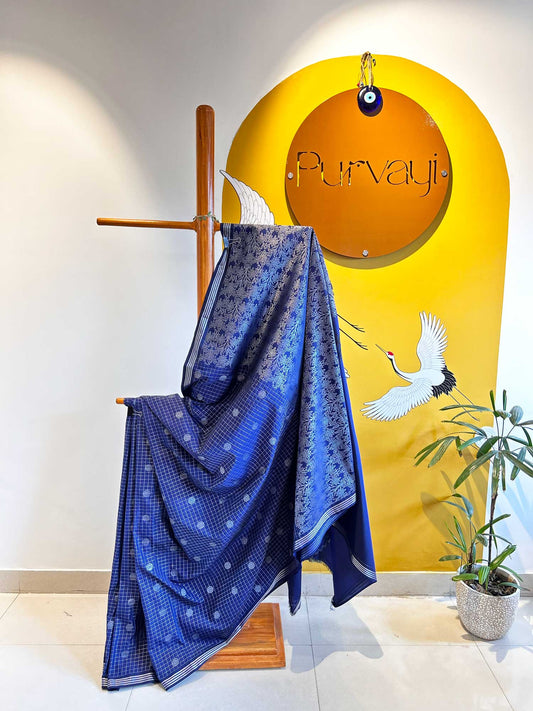 Navy Blue Rasipuram Silk Saree