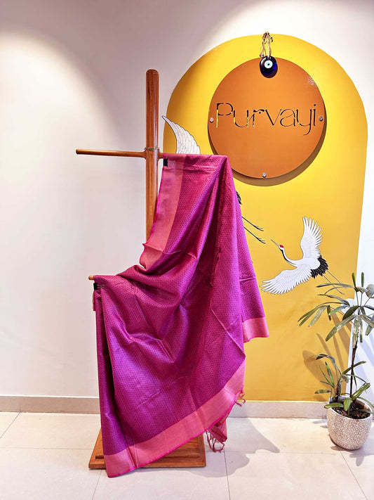 Thread Weave Saree on Raw Silk