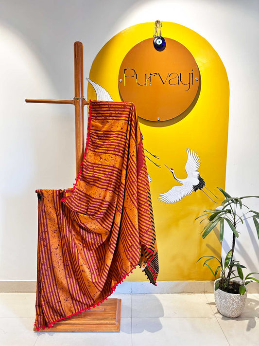 Half and Half Stripes Block Print