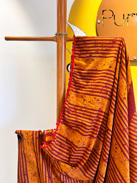 Half and Half Stripes Block Print