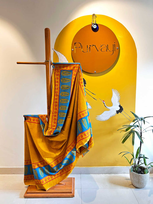 Mustard Yellow Block Print