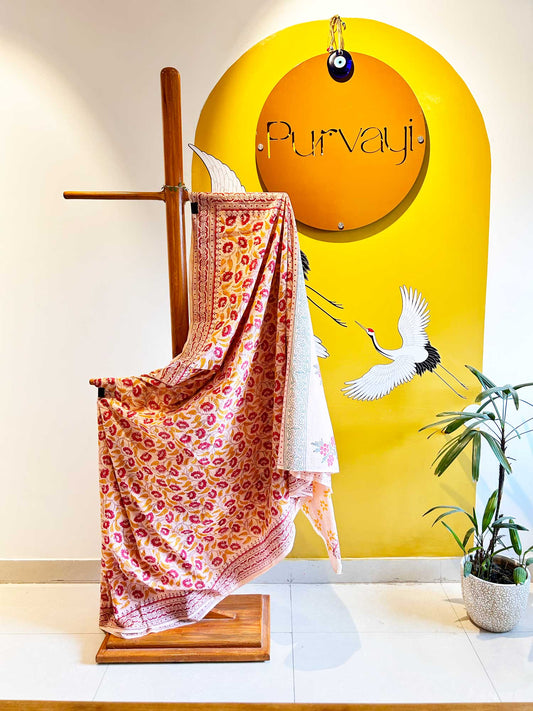 Pink Floral Block Print