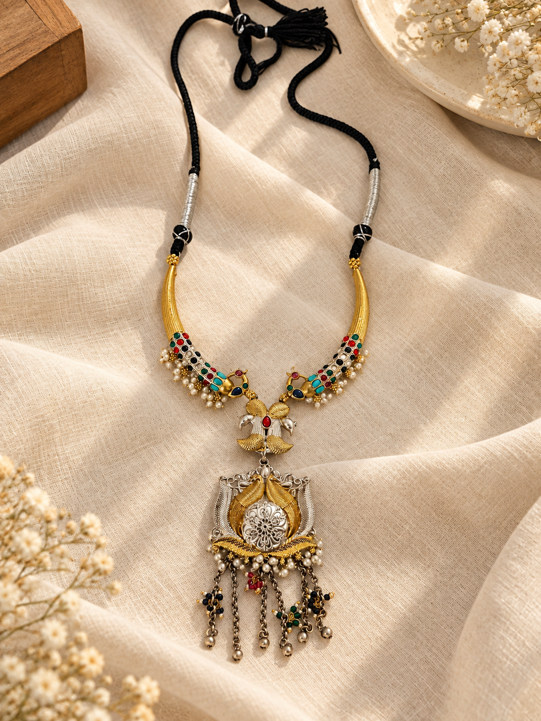 Panchhi - Multicolour Oxidised Statement Necklace