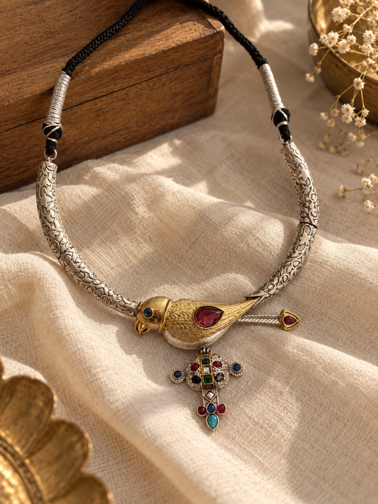 Mayura - Multicolour Bird Statement Necklace