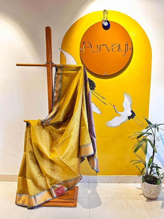 Golden Purple Handwoven - Tissue Silk