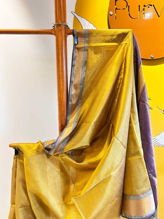 Golden Purple Handwoven - Tissue Silk