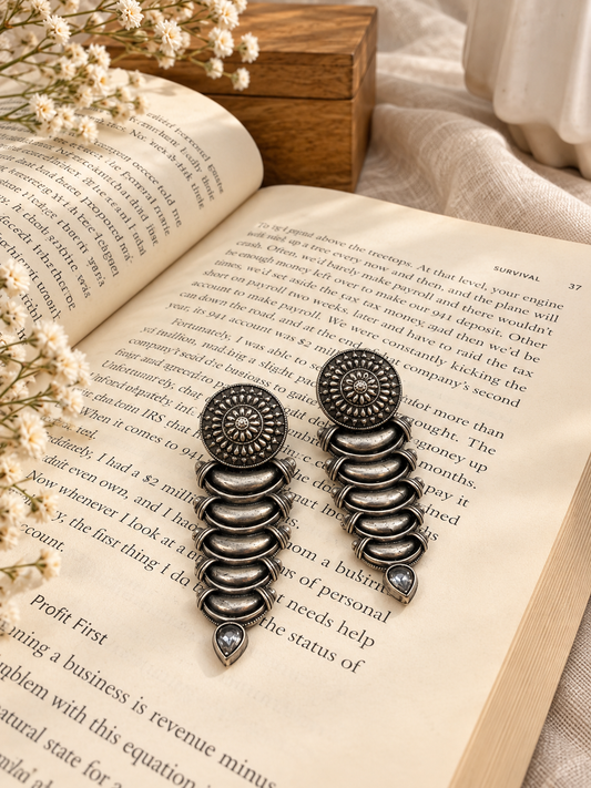 Heritage - Oxidised Silver Statement Earrings
