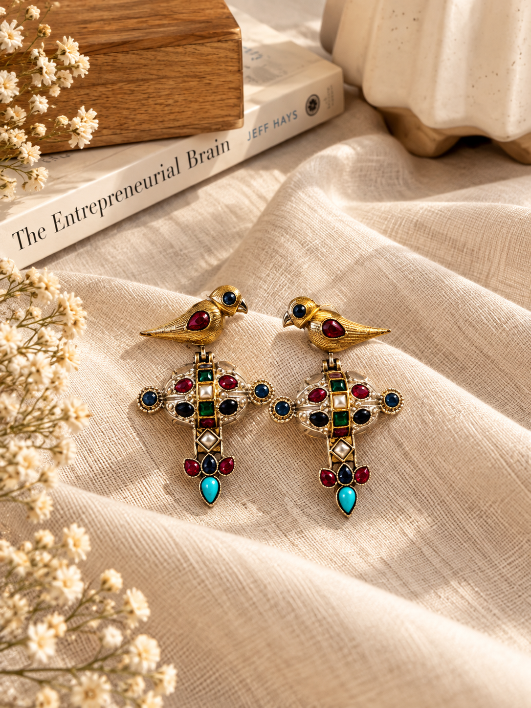 Gul - Multicolour Bird Statement Earrings