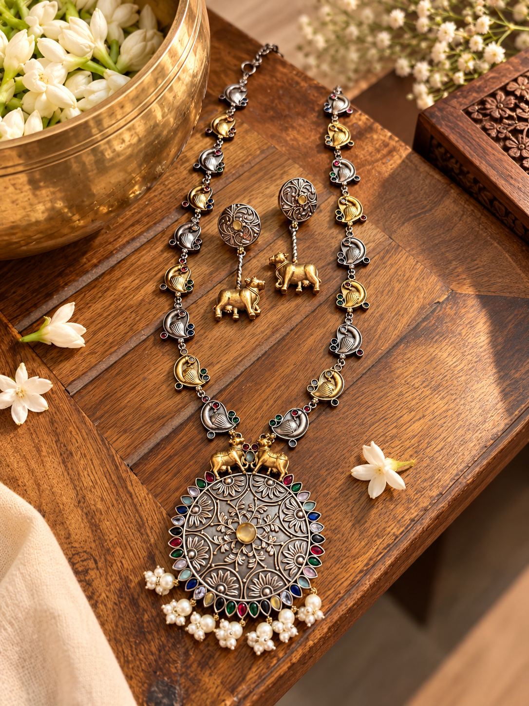 Vanya - Elephant Motif Statement Necklace Set