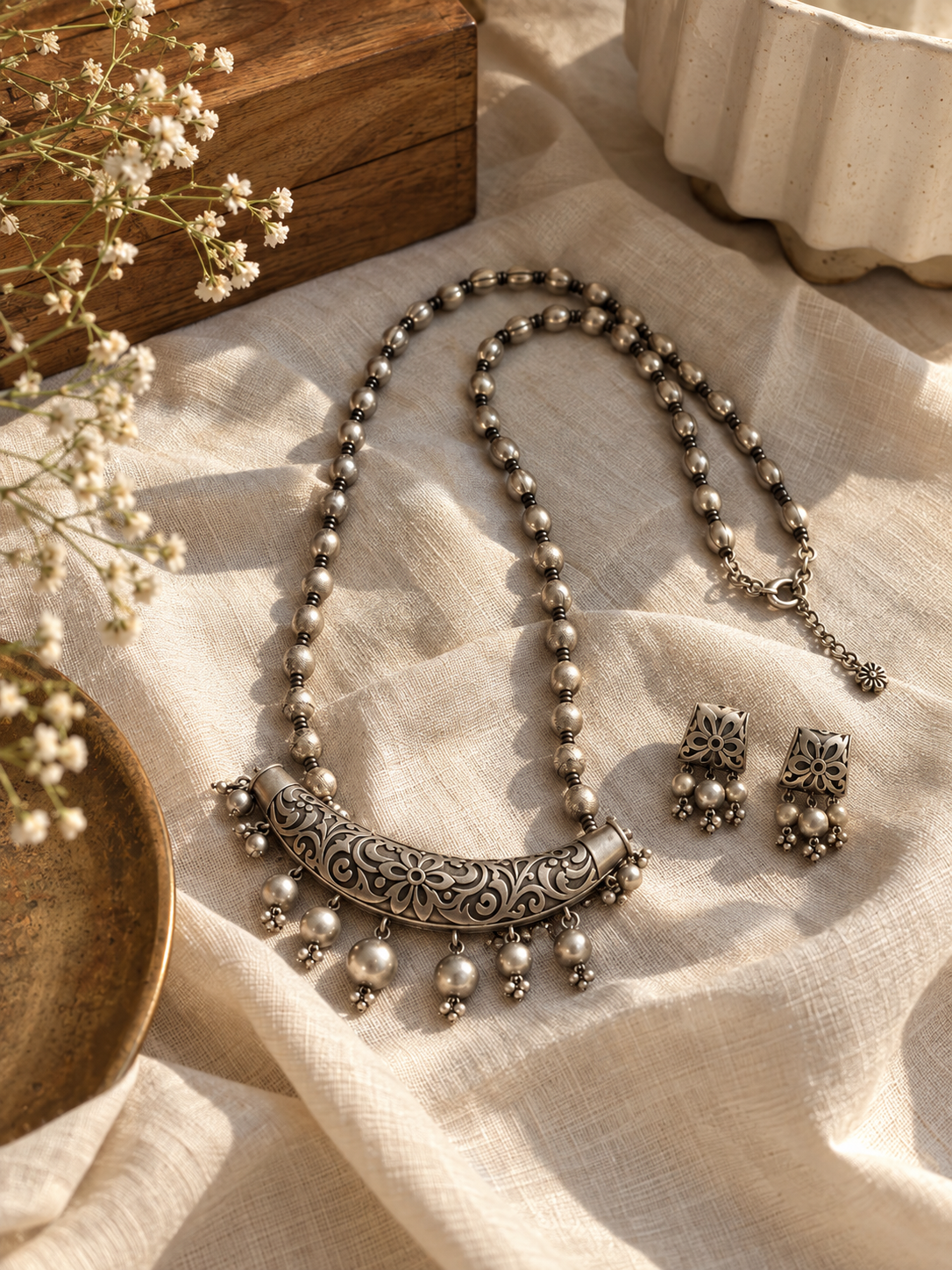 Chandni - Oxidised Silver Statement Necklace