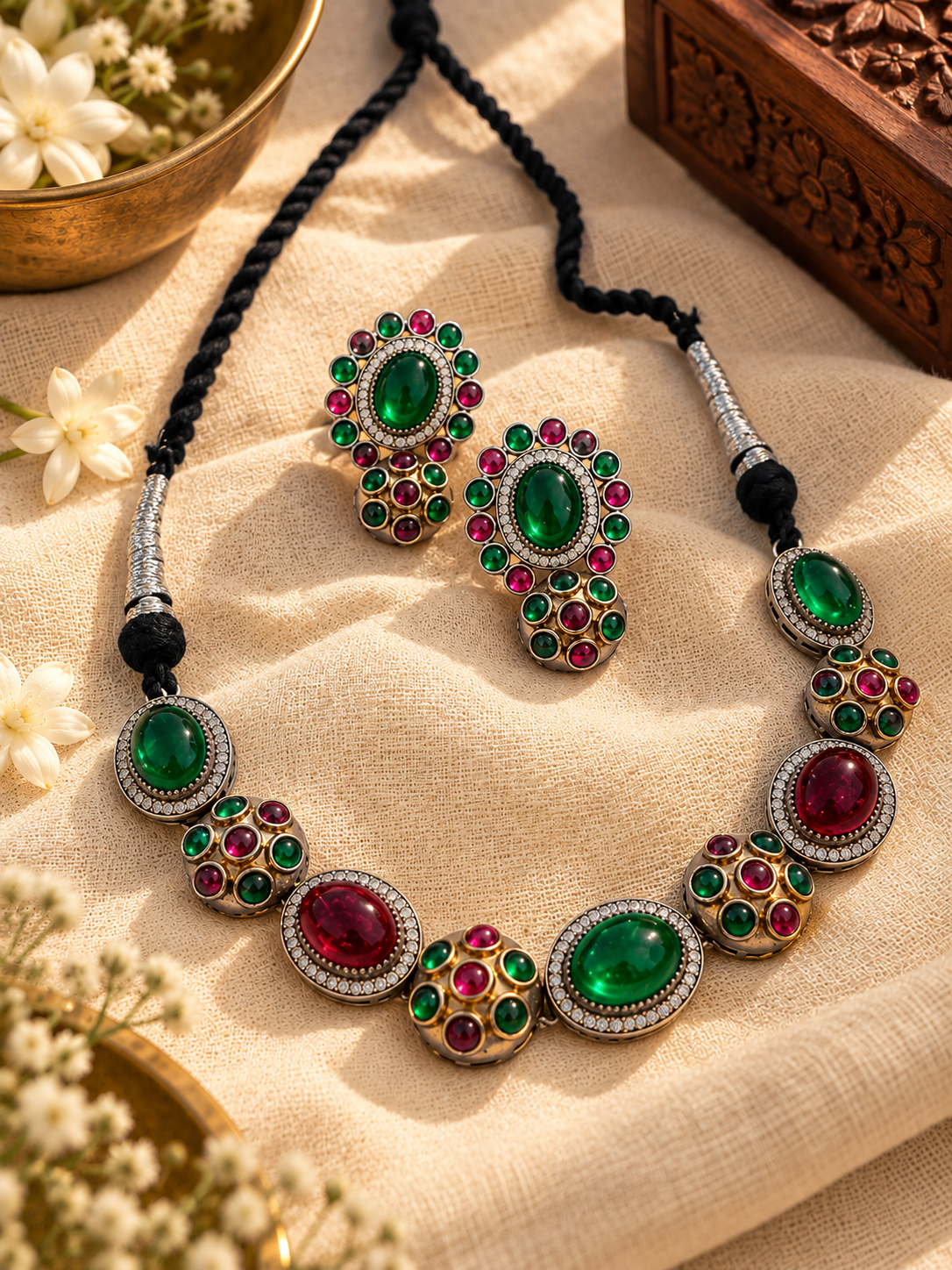 Rangila - Multicolour Statement Necklace Set