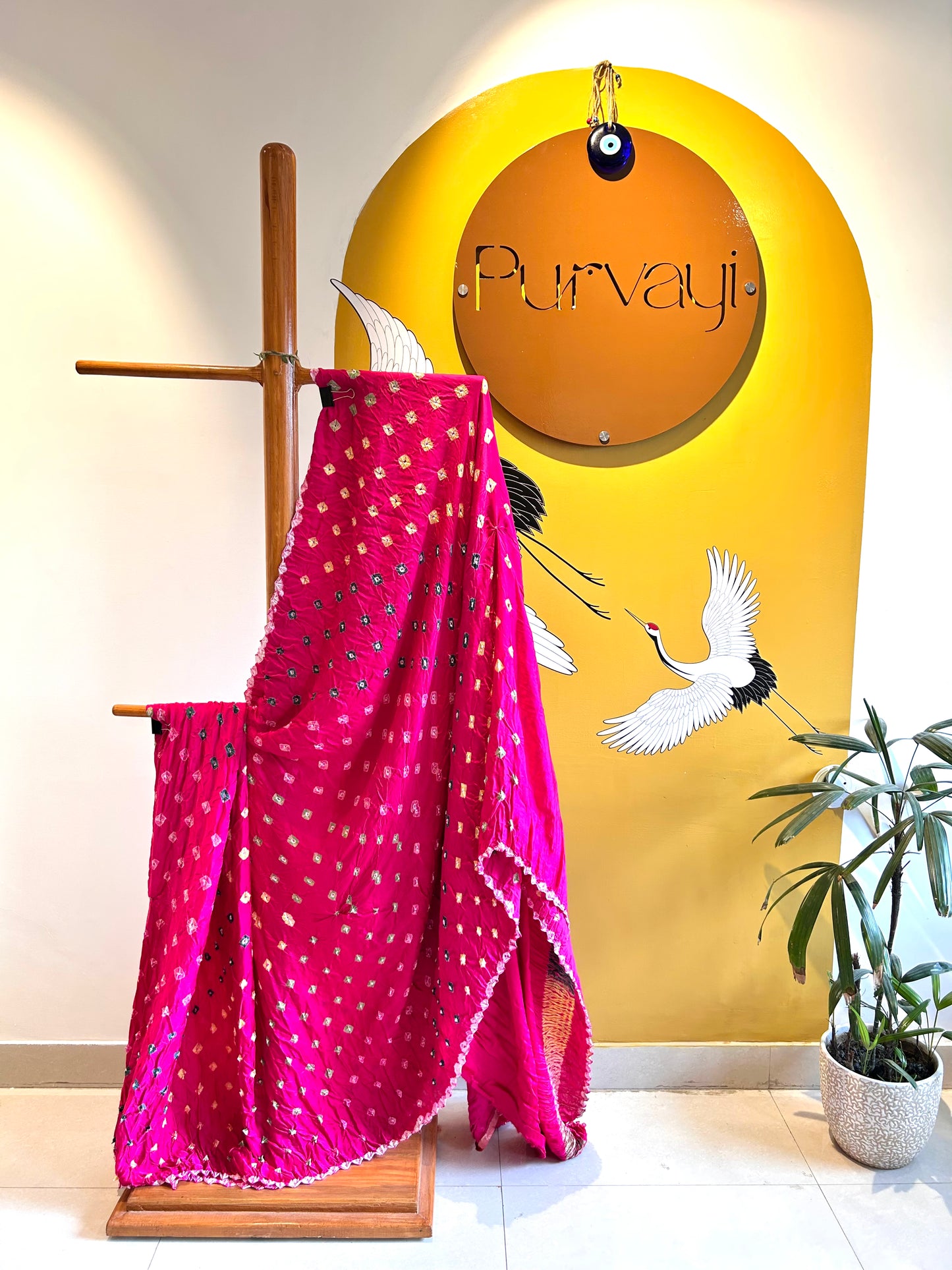 Bandhej Shibori with Zari Patta