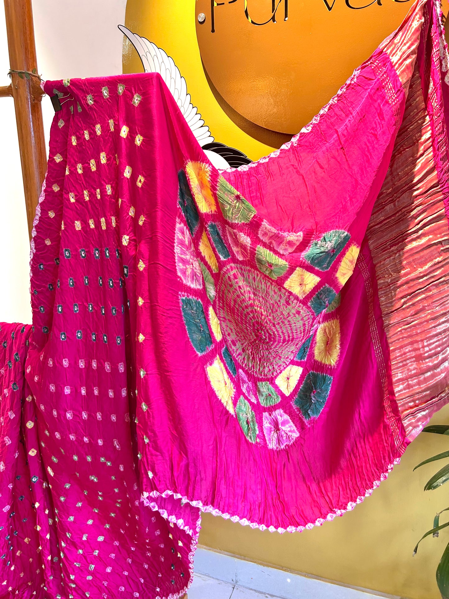 Bandhej Shibori with Zari Patta