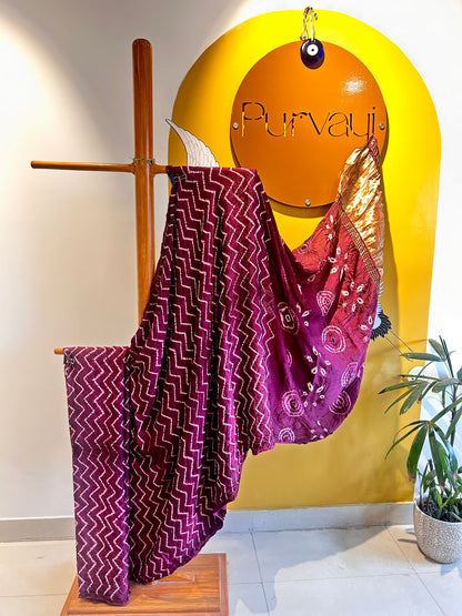 Leheriya Shibori with Zari Patta