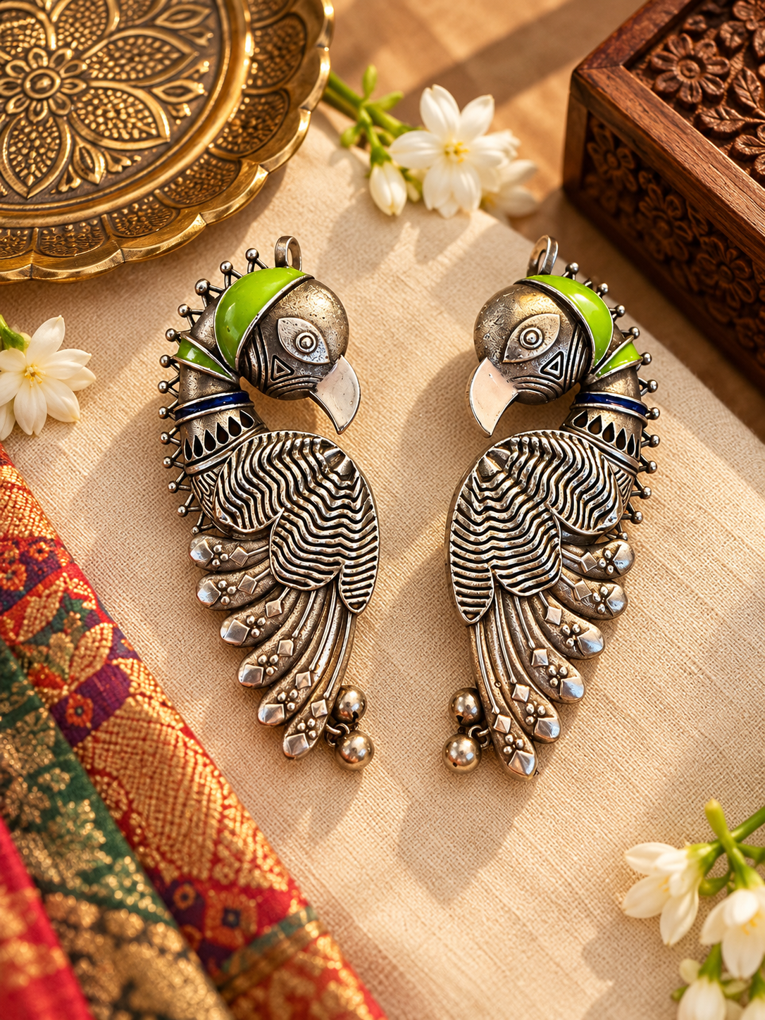 Morpankh - Peacock Ear Cuffs
